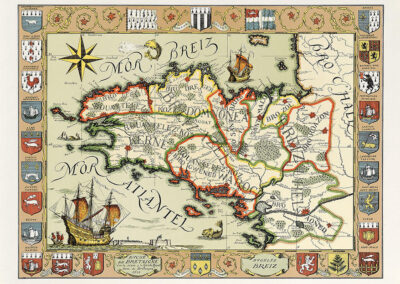 Carte du Duché de Bretagne en 1513 - 46x65cm, à 19€