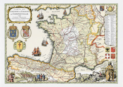 Carte des Chemins de Compostelle - 40x54cm, à 17€