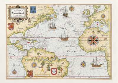 Carte Découverte du monde en 1620 - 40x54cm, à 17€